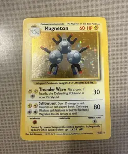 Magneton Base Set Holo Vintage Original Pokemon Card Played - Image 1
