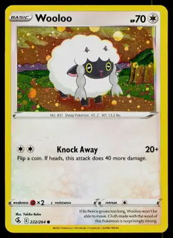 Pokemon Card Wooloo 222/264 Fusion Strike Promo Cosmos Holo - Image 1