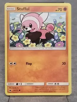 Stufful 55/111 - LP - Crimson Invasion Sun Moon Pokemon Card - Image 1