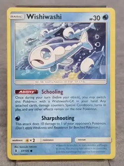 Wishiwashi 37/145 Common Guardians Rising Sun & Moon Pokemon Card 2017 - Image 1