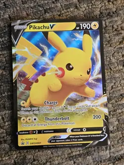Pokemon Pikachu V Promo Card Sword Shield Full Art Holo UR SWSH061 - Image 1