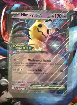 Mimikyu ex (Journey Together Stamped) Pokemon Jumbo Oversized Card w/Sleeve-NM - Image 1