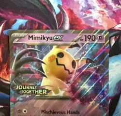 Mimikyu ex (Journey Together Stamped) Pokemon Jumbo Oversized Card w/Sleeve-NM - Image 4