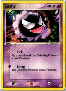 Pokemon Card - Gastly 52/92 Legend Maker Common Moderately Played - Image 1