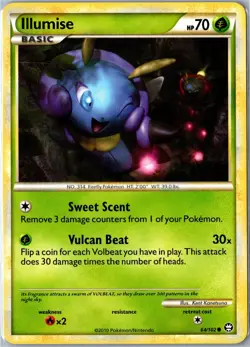 Pokemon Card - Illumise 64/102 HGSS Triumphant Common Lightly Played - Image 1
