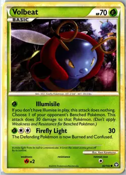 Pokemon Card - Volbeat HGSS Triumphant 82/102 2010 Common Lightly Played - Image 1