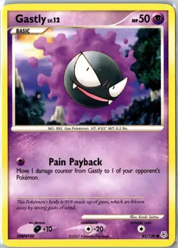Pokemon Card - Gastly 82/130 Diamond & Pearl Common Lightly Played - Image 1