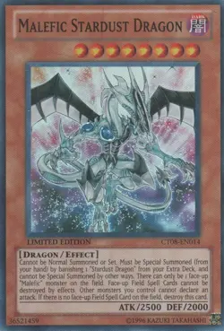 Yugioh! LP Malefic Stardust Dragon - CT08-EN014 - Super Rare - Limited Edition L - Image 1