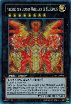 Yugioh! LP Hieratic Sun Dragon Overlord of Heliopolis - CT09-EN004 - Secret Rare - Image 1