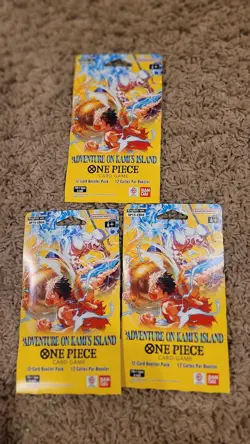 Bandai One Piece OP15 Adventures On Kami's Island Sleeved Booster 3 Pack Lot - Image 1