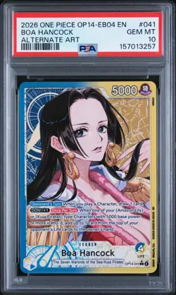 2026 ONE PIECE OP14-EB04-THE AZURE SEA'S SEVEN #041 BOA HANCOCK ALT ART PSA 10 - Image 1