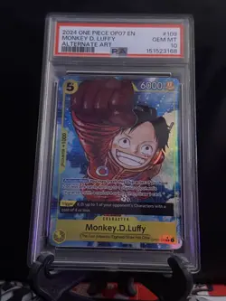 2024 ONE PIECE ENGLISH OP07-500 YEARS IN THE FUTURE #109 MONKEY D. LUFFY PSA 10 - Image 1