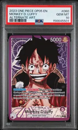 2023 ONE PIECE OP05-AWAKENING OF THE NEW ERA ALT ART #060 MONKEY D. LUFFY PSA 10 - Image 1