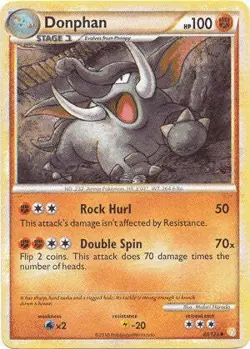 Pokemon HeartGold SoulSilver Card 40/123 Donphan - Image 1
