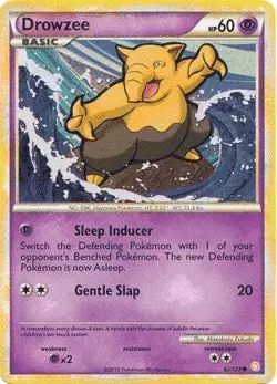 Pokemon HeartGold SoulSilver Card 62/123 Drowzee - Image 1