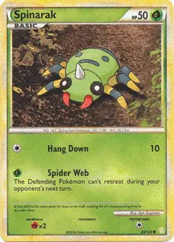 Pokemon HeartGold SoulSilver Card 83/123 Spinarak - Image 1