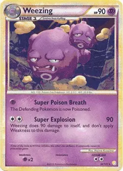 Pokemon HeartGold SoulSilver Card 34/123 Weezing - Image 1