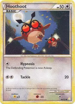 Pokemon HeartGold SoulSilver Card 66/123 Hoothoot - Image 1