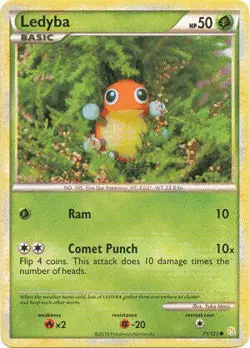 Pokemon HeartGold SoulSilver Card 71/123 Ledyba - Image 1