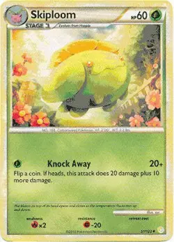 Pokemon HeartGold SoulSilver Card 51/123 Skiploom - Image 1