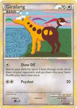 Pokemon HeartGold SoulSilver Card 64/123 Girafarig - Image 1