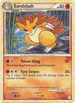 Pokemon HeartGold SoulSilver Card 29/123 Sandslash NEAR MINT - Image 1