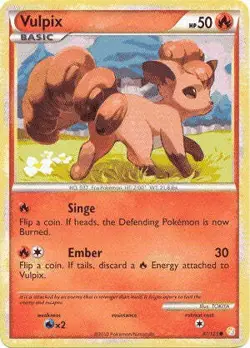 Pokemon HeartGold SoulSilver Card 87/123 Vulpix - Image 1
