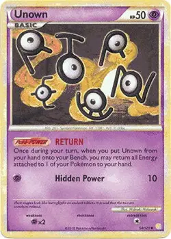 Pokemon HeartGold SoulSilver Card 54/123 Unown - Image 1