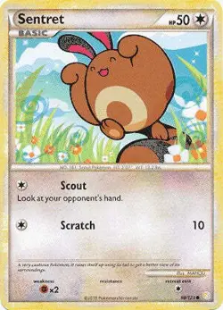 Pokemon HeartGold SoulSilver Card 80/123 Sentret - Image 1
