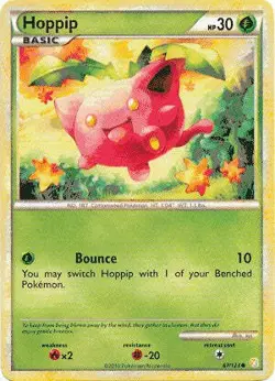 Pokemon HeartGold SoulSilver Card 67/123 Hoppip - Image 1