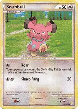 Pokemon HeartGold SoulSilver Card 82/123 Snubbull - Image 1