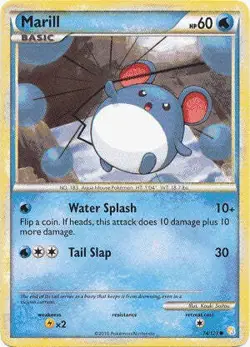 Pokemon HeartGold SoulSilver Card 74/123 Marill - Image 1
