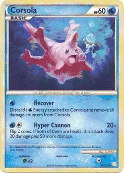 Pokemon HeartGold SoulSilver Card 37/123 Corsola - Image 1