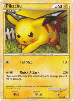 Pokemon HeartGold SoulSilver Card 78/123 Pikachu - Image 1