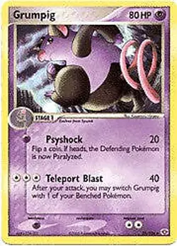 Pokemon EX Emerald 29/106 Card - Grumpig MODERATE PLAY - Image 1