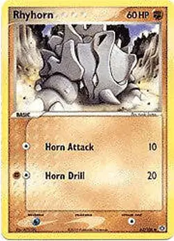 Pokemon EX Emerald 62/106 Card - Rhyhorn - Image 1