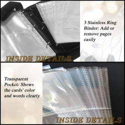 Trading Card Binder 400 Pockets, Soccer Card Binder Holder with 50 Removable Sle - Image 4