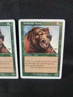 2x Balduvian Bears Deckmasters NM Green Common MAGIC THE GATHERING CARD See Pics - Image 3