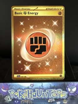 Pokemon Card Basic Fighting Energy 258/198 Scarlet & Violet Gold Hyper Rare NM - Image 1