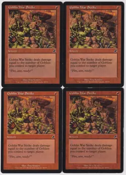 MTG 4X Goblin War Strike X4 Scourge Magic - (3X LP & 1X HP) - Image 1