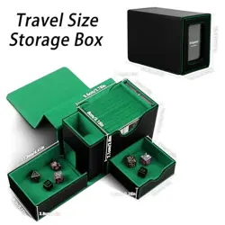 MTG Deck Box for Commander Display with Dice Tower, Fits 100 Double Black/Green - Image 3