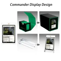 MTG Deck Box for Commander Display with Dice Tower, Fits 100 Double Black/Green - Image 4