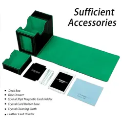 MTG Deck Box for Commander Display with Dice Tower, Fits 100 Double Black/Green - Image 5