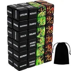 48 Pieces Abilities Keywords MTG Dice Counters Plus One Life Counter Red&green - Image 2