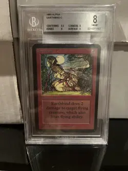 MTG Earthbind Alpha Regular Common Beckett 8 - 8.5, 8, 8, 8 - Image 1