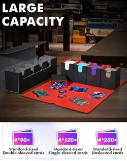 Card Deck Box with Dice Tray for MTG, 5 in 1 Card Deck Case 5 IN 1 A1-Black - Image 4