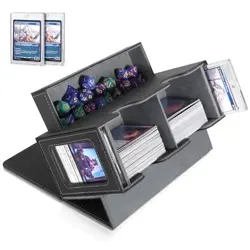 MTG Deck Box, MTG Commander Card Deck Box with Commander Display, Black Grey - Image 2