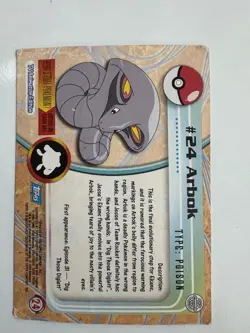 Arbok #24 Blue Label First Edition 🔥 Topps Pokemon 1999 - Moderate Play - Image 2