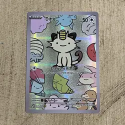 After Skool Hobby Ditto Meowth 24 Series 2 Holo Pokemon Fan Art Genetic Mystery - Image 1