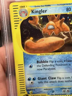 2002 POKEMON EXPEDITION #15 KINGLER-HOLO PSA 8 - Image 2